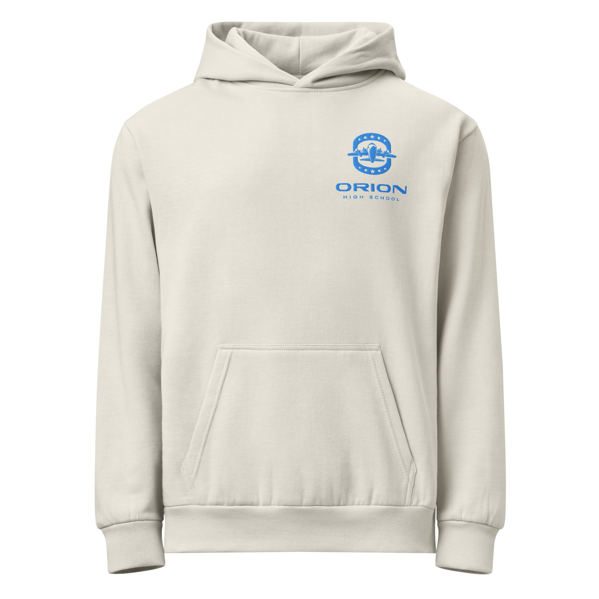 Embroidered urban garment-dyed hoodie