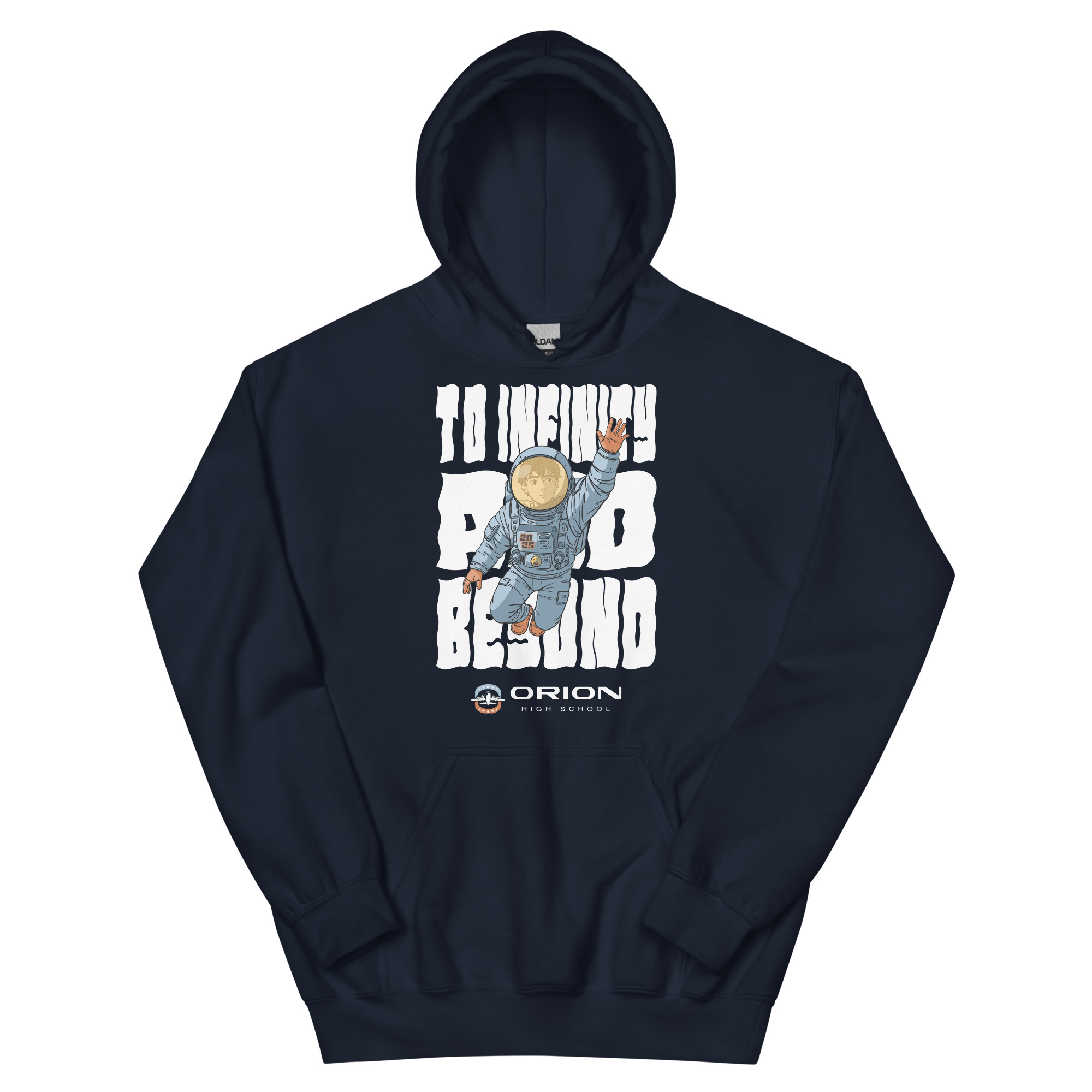 Unisex Heavy Blend Hoodie | Gildan 18500 – Orion High School “To Infinity and Beyond” Large Graphic - Image 3
