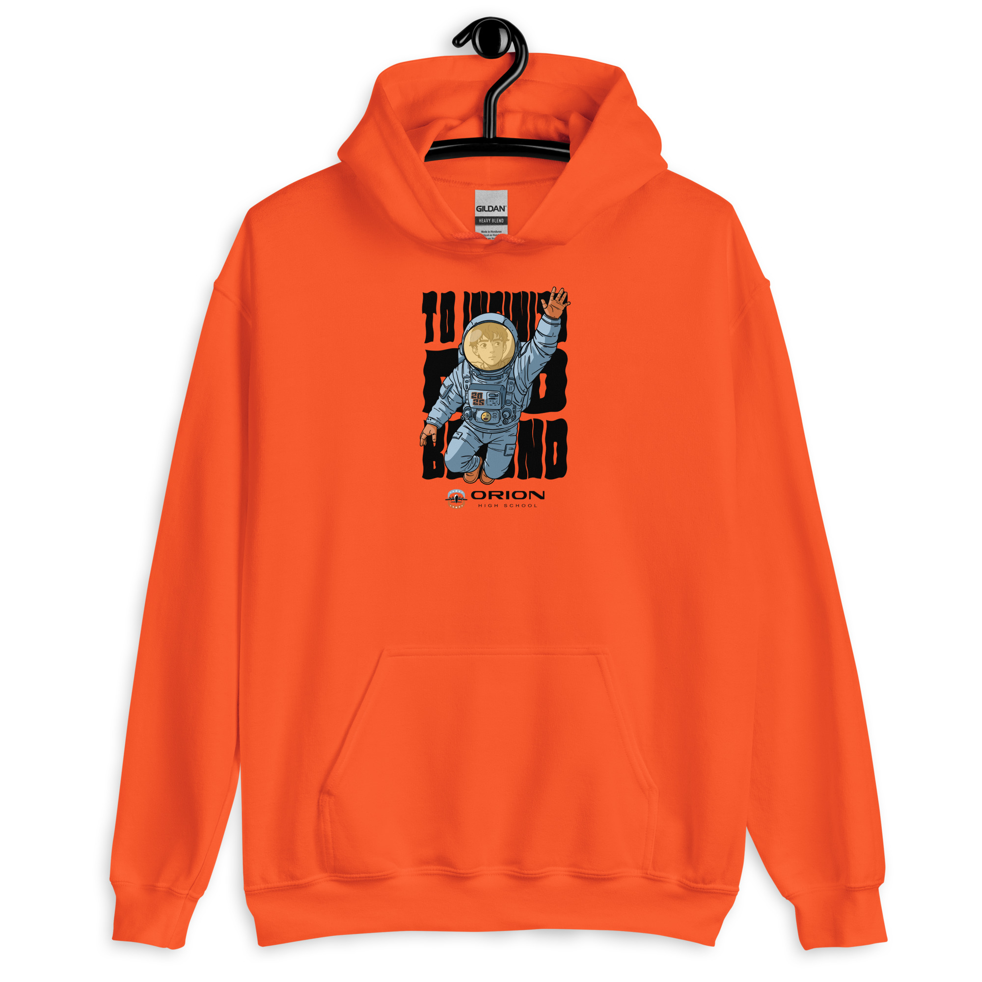 Unisex Heavy Blend Hoodie | Gildan 18500 – Orion High School “To Infinity and Beyond” Small Graphic