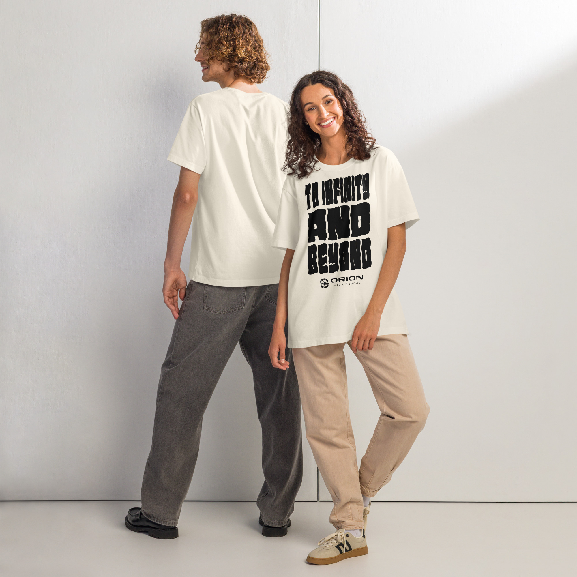 Unisex Oversized Garment-Dyed T-Shirt | Bella + Canvas 4810 – Orion High School “To Infinity and Beyond” Large Graphic - Image 5