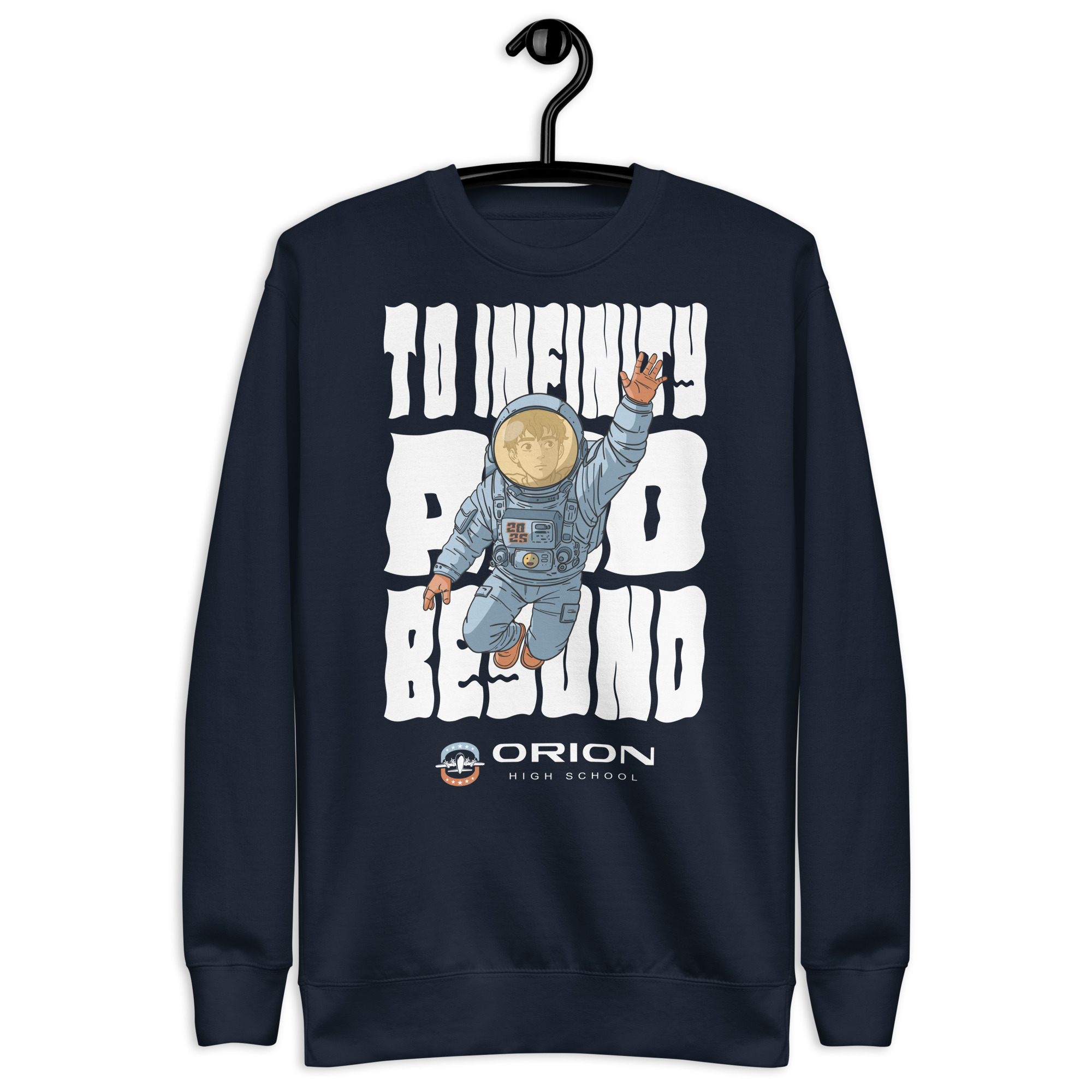 Unisex Premium Sweatshirt | Cotton Heritage M2480 – Orion High School “To Infinity and Beyond” Large Graphic - Image 3