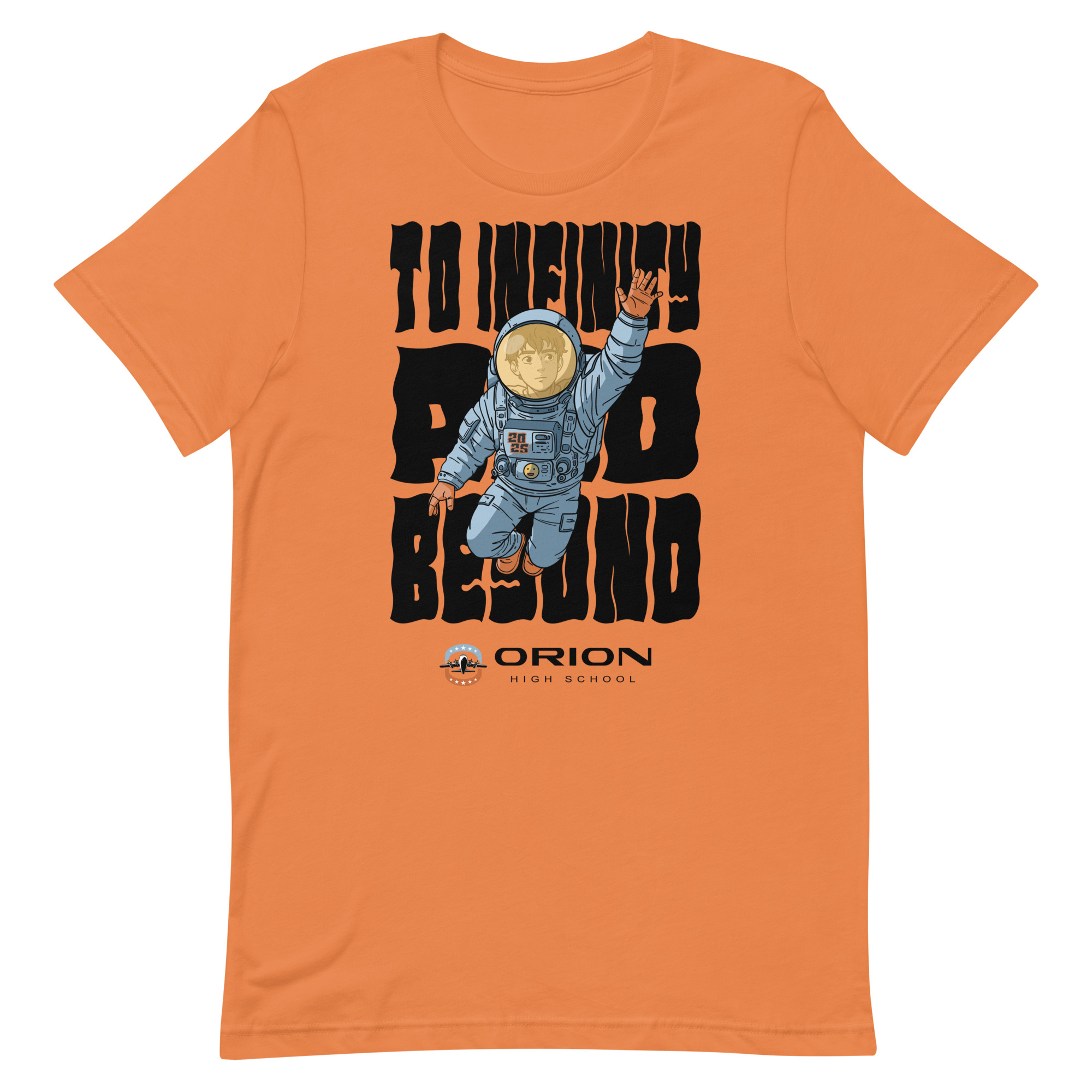 Unisex Staple T-Shirt | Bella + Canvas 3001 – Orion High School “To Infinity and Beyond” Large Graphic - Image 2