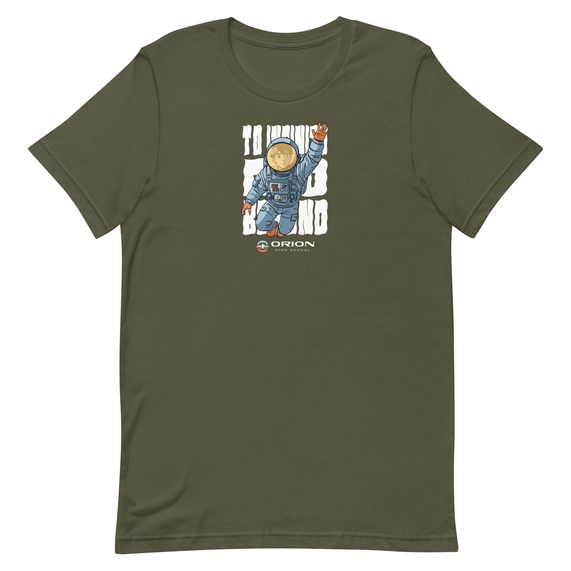 Unisex Staple T-Shirt | Bella + Canvas 3001 – Orion High School “To Infinity and Beyond” Small Graphic - Image 8