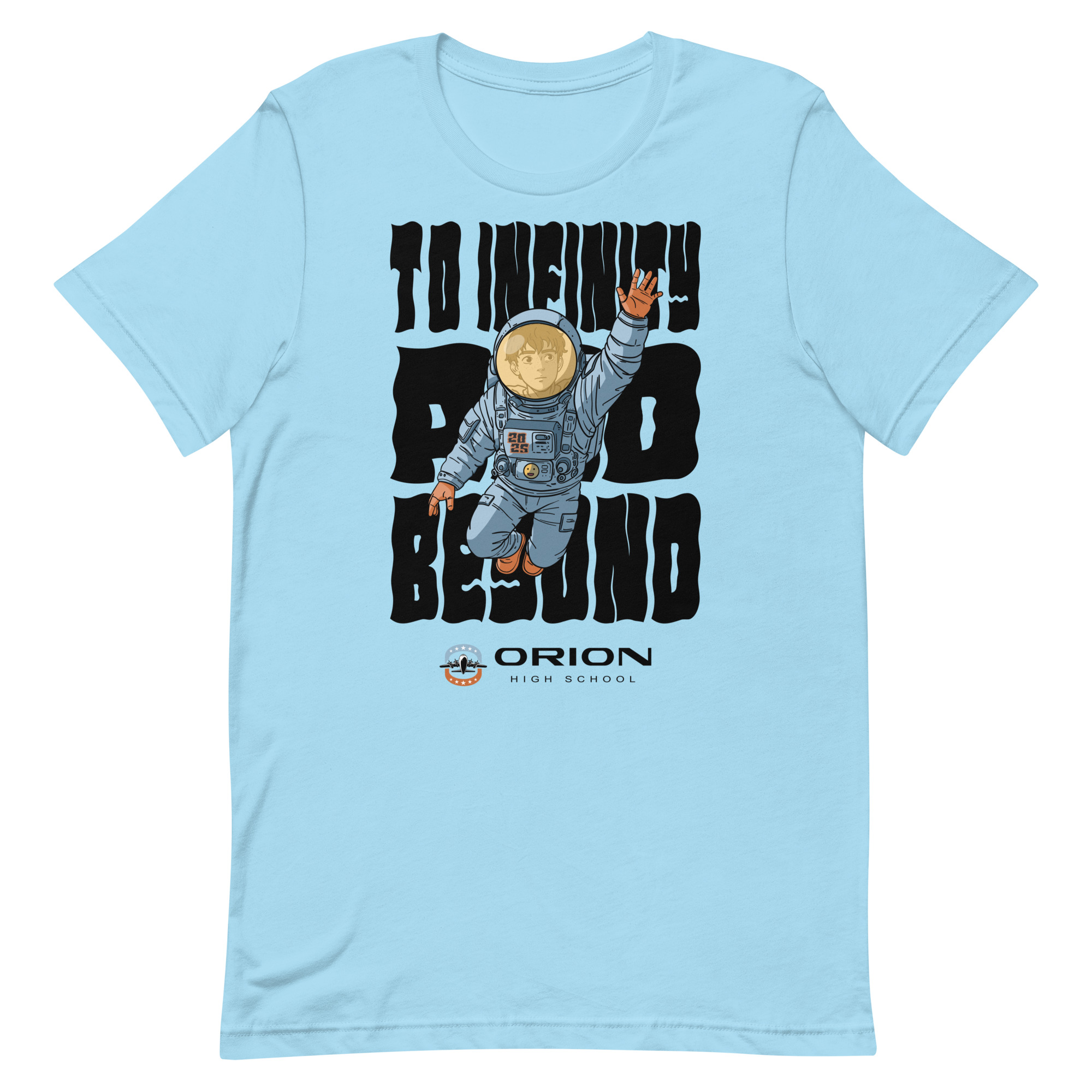 Unisex Staple T-Shirt | Bella + Canvas 3001 – Orion High School “To Infinity and Beyond” Large Graphic - Image 4